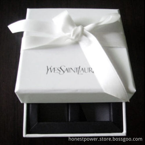 Gift Box with Ribbon and Paper Insert, Suitable for Cosmetic